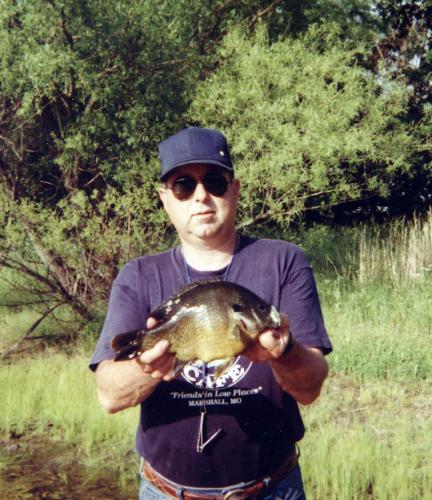 James Closson with his state record hybrid sunfish