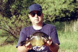 James Closson with his state record hybrid sunfish